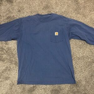 Carhartt Navy Long Sleeve Tee with Pocket